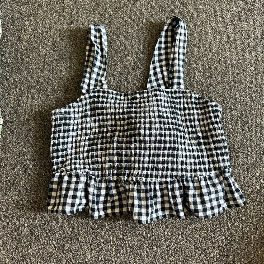 American Eagle gingham tie top